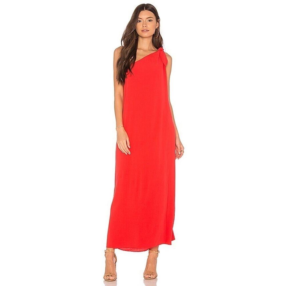 Mara Hoffman x REVOLVE Dress Small Red Camilla One Shoulder Vacation Beach Slits